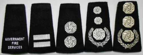 Mauritius Government Fire Services Rank Epaulettes x 5