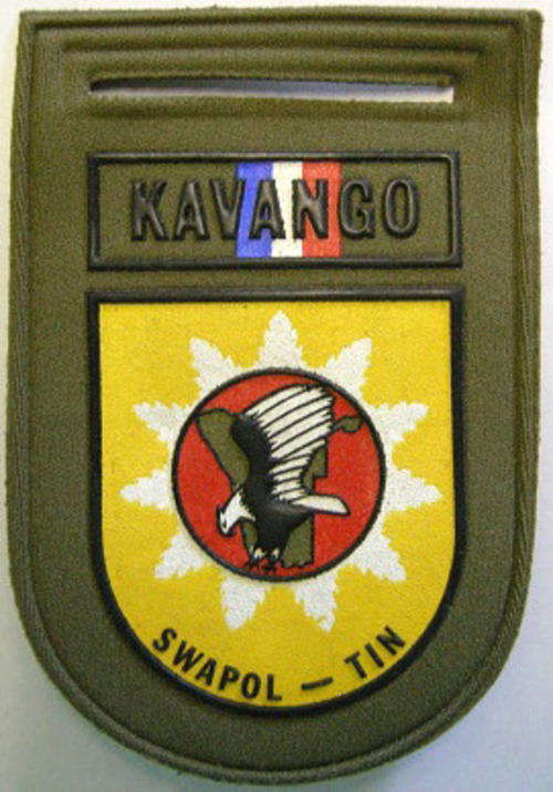 SWA Police Koevoet Kavango TIN Rubberised Shoulder Flash Pin Intact Dinnes 5890