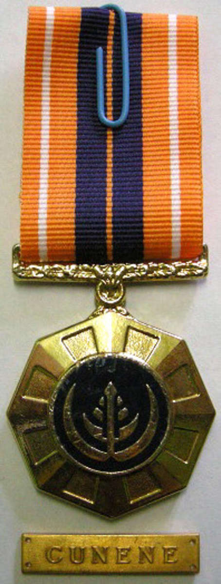 Full Size Pro Patria Medal Numbered at Back Matthysen 6th Type Flush Epoxy w/ Cunene Bar
