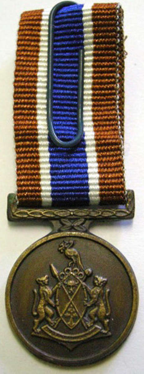 Miniature Ciskei Defence Force Medal for Long Service 8cm Ribbon