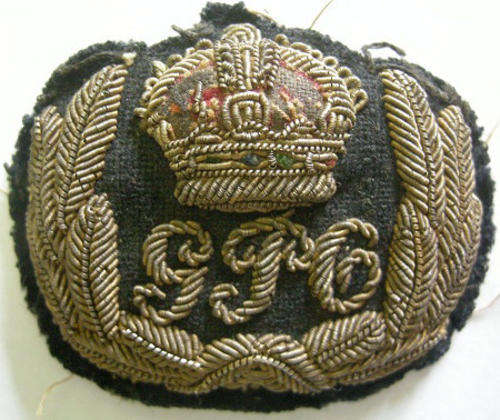 General Post Office Bullion Wire on Felt Cap Badge 59mm x 45mm