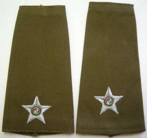 2nd Lieutenant Rank Insignia Pair Embroidered on Material