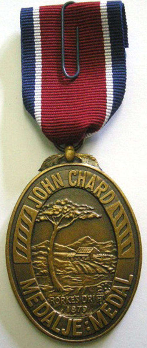 Full Size John Chard Medal Numbered on Rim Voided Acorn Thick Lettering Small Thick Suspender Ring