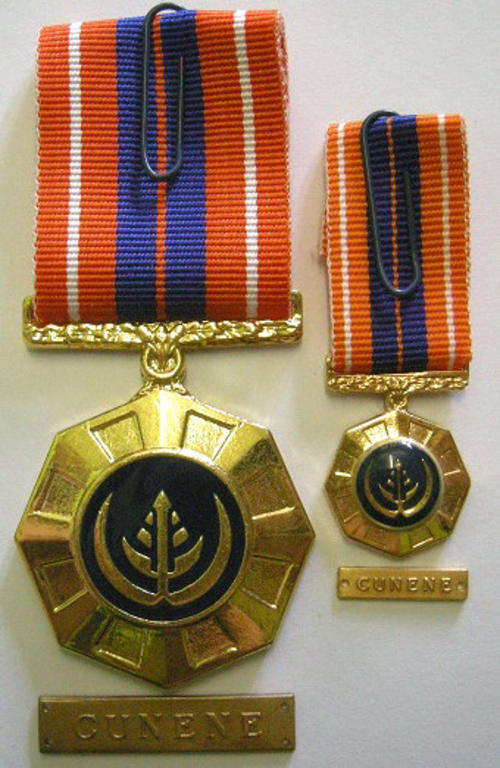 Full Size Pro Patria Medal Numbered at Back & Miniature w/ Cunene Bars In Box