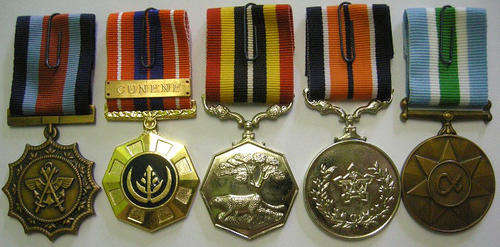Full Size Medal Set of Five w/ Cunene Bar All Medals Numbered