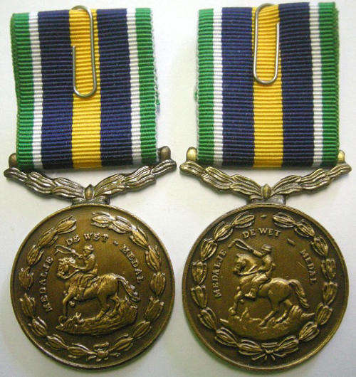 Full Size De Wet Medal x 2 Variations Both Numbered @ Back One Poor Detail & One Crisp Detail