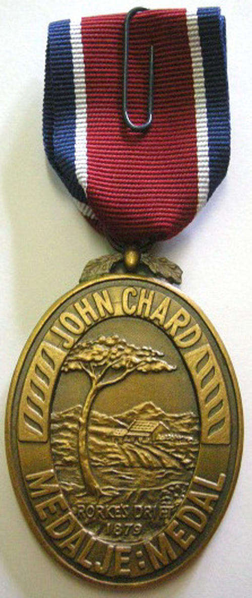 Full Size John Chard Medal Numbered on Rim Voided Acorn Thick Lettering Small Thick Suspender Ring