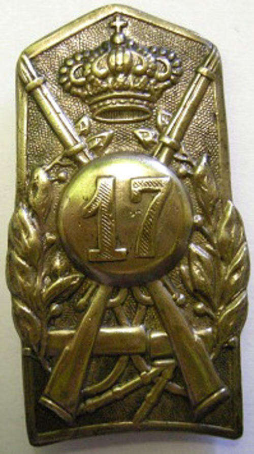 Italian 17 Infantry Badge Note Condition at Back