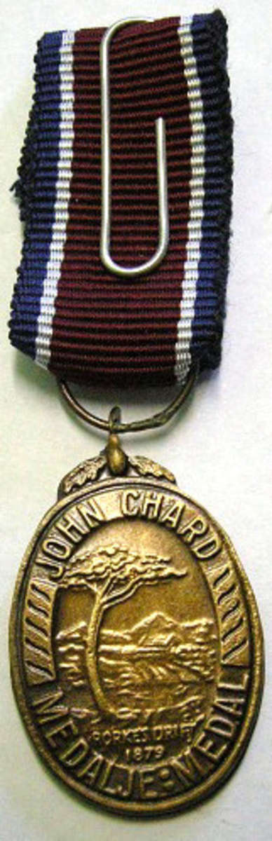 Miniature John Chard Medal Solid Acorn No Rim Large Suspender Ring Small Coat of Arms