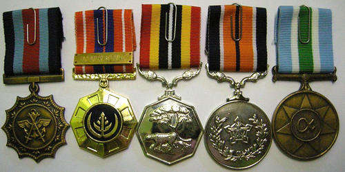 Full Size Medal Set of Five w/ Cunene Bar All Medals Numbered