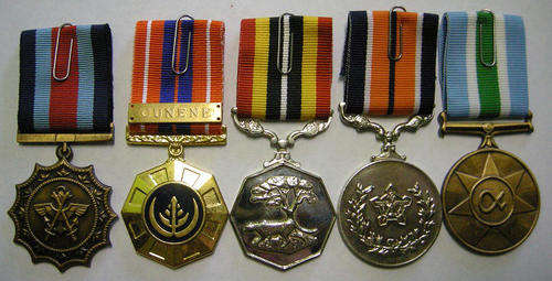 Full Size Medal Set of Five w/ Cunene Bar All Medals Numbered