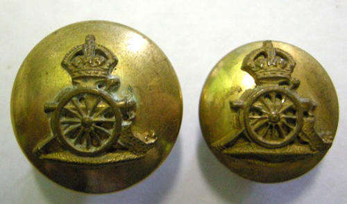 Artillery Officers Quality Buttons 18mm & 15mm Marked Pitt & Co Maddox St London