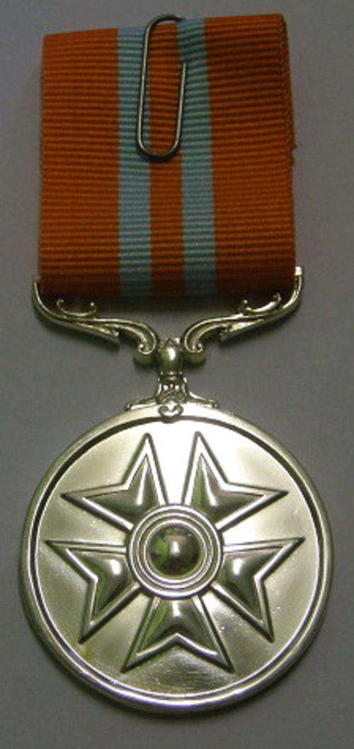 Full Size Pro Virtute Medal Numbered at Back Marked Silver 12cm Ribbon