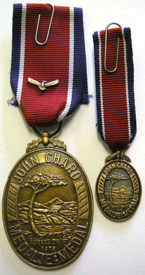 Full Size John Chard Medal Numbered w/ Miniature & Ribbon Emblem Air Force In Box w/ Name Written On