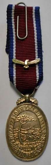 Miniature John Chard Decoration Silver Not Marked w/ Air Force Ribbon Emblem