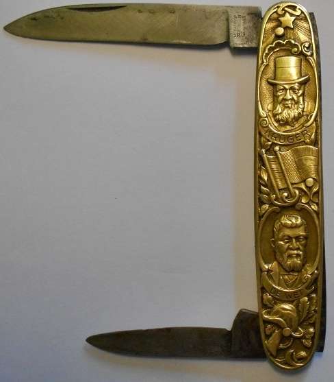 Kruger & De Wet Knife Brass Handle Large Blade Marked Jowika Solingen Germany Size Hilt 92mm x 17mm