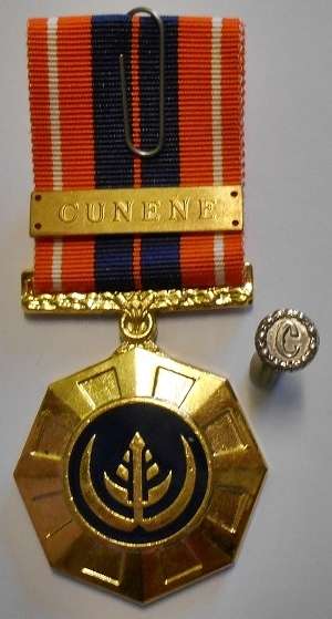 Full Size Pro Patria Medal Numbered at Back w/ Cunene Bar & Cunene Button