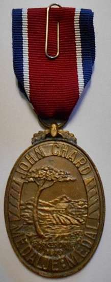 Full Size John Chard Medal Numbered on Rim Thin Lettering Large Thick Suspender Ring