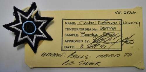 Ciskei Defence Air Wing Rank Star w/ Manufacturer's Card See Description
