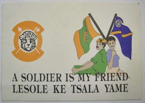 Bophuthatswana Defence Force Sticker A Soldier Is My Friend 149mm x 104mm Unused