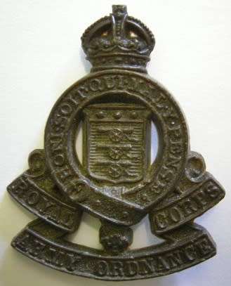 Royal Army Ordnance Corps WWII Economy Plastic Cap Badge Marked F&G