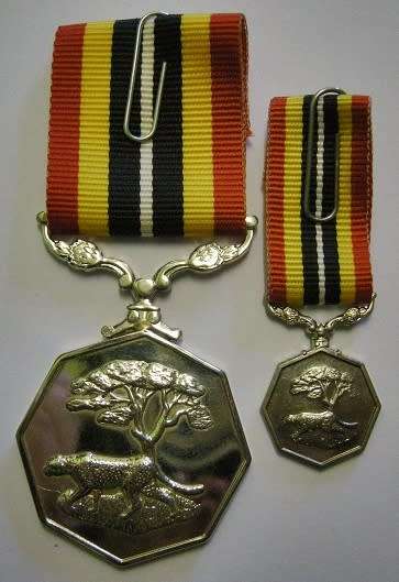 Full Size Southern Africa Medal Double Face Susp Tall Grass Poor Detail Number on Rim w/ Miniature