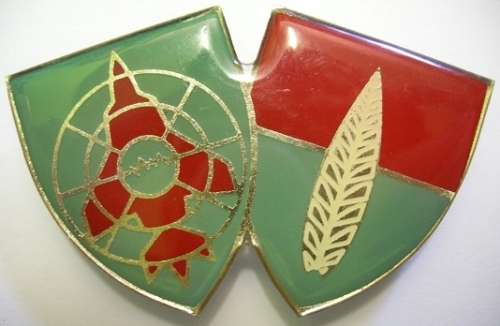 Combined Anti-Aircraft School 10 Artillery Air Defence Shoulder Flash Pins Intact 87mm x 53mm