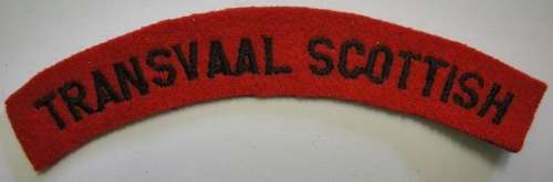 Transvaal Scottish 2nd Battalion Shoulder Title Embroidered on Felt Dinnes 1979