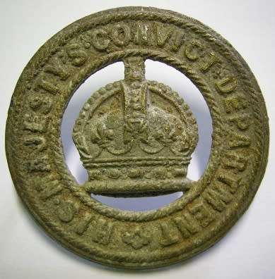 Cape Prisons His Majesty's Convict Department Helmet Badge Owen 1936 Dug Up, Uncleaned
