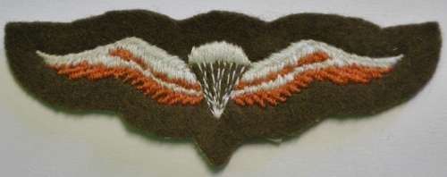 Free Fall Parachute Wing Embroidered on Felt This Badge Features in Matthysen Vol.1 SEE DESCRIPTION