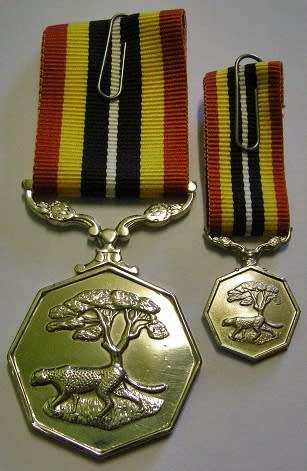 Full Size Southern Africa Medal Double Face Susp Tall Grass Poor Detail Number on Rim w/ Miniature