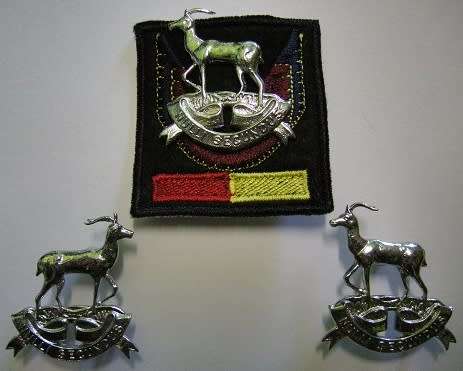 Pretoria Regiment Cap Badge w/ Backing & Loop Type Collar Badges