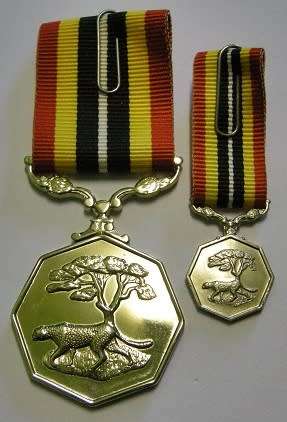 Full Size Southern Africa Medal Double Face Susp Tall Grass Poor Detail Number on Rim w/ Miniature