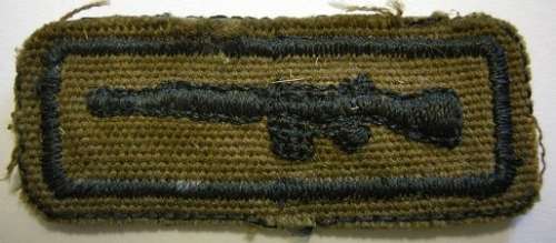 Marksman / Musketry Badge Embroidered Material Features in Parabat Matthysen 1 p245 SEE DECRIPTION