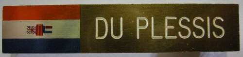 Du Plessis Name Tag