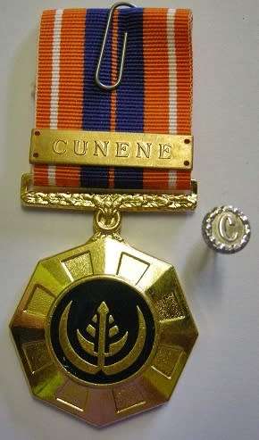Full Size Pro Patria Medal Numbered at Back w/ Cunene Bar & Cunene Button in Box