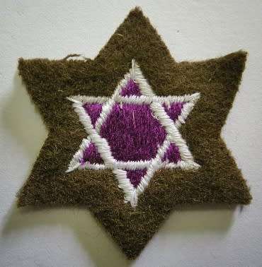 Jewish Chaplain Badge Embroidered on Felt Dinnes 1939