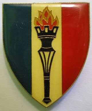 Ordnance Services School Shoulder Flash 2nd Type Pins Intact Dinnes 4479