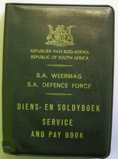 SADF Pay Book Unused with Cover