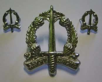 SA Corps of Military Police Cap Badge & Mess Dress Collar Badges