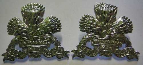 SA Armoured Corps Chromed Collar Badges Pair Dinnes 281