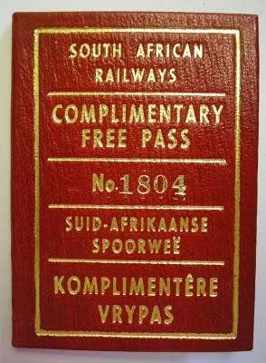 SAR / SAS Complimentary Free Pass No 1804 Cancelled Unused