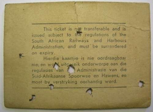 SAR SAS School Term Concession Ticket Used 1947 78mm x 56mm