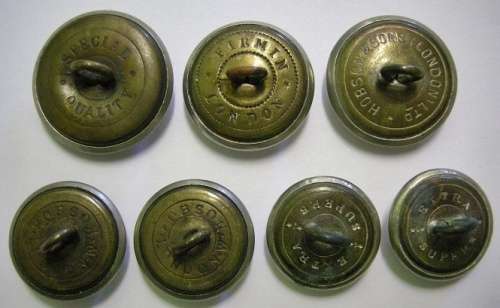 Natal Carbineers White Metal Buttons x 7 (1 x 25mm, 2 x 22mm, 2 x 19mm & 2 x 18mm)