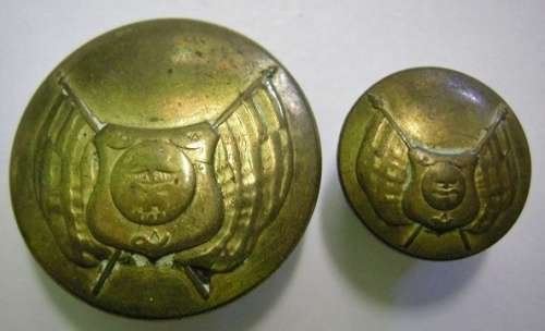 Orange Free State Coat of Arms Brass Buttons x 2 25mm & 15mm