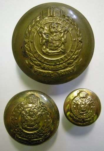 SA Railway Police Buttons x 3 (28mm, 18mm & 12mm)