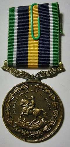 Full Size De Wet Medal Numbered at Back Uniface Suspender