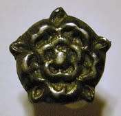 Silver Rose Ribbon Emblem w/ Blade Type Pins