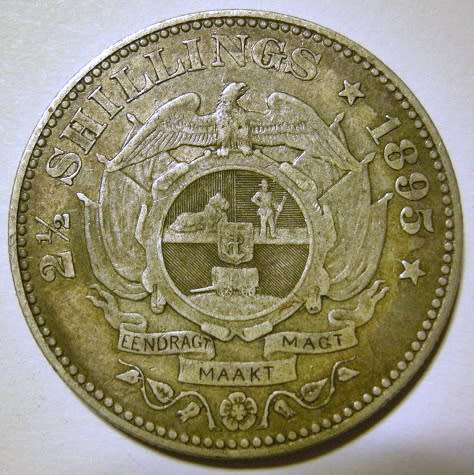 ZAR 1895 2½ Shillings (Photos of Actual Coin)