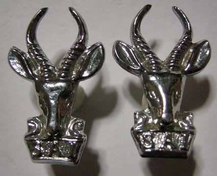 SA Infantry Chromed Mess Dress Collar Badges Pair Dinnes 49